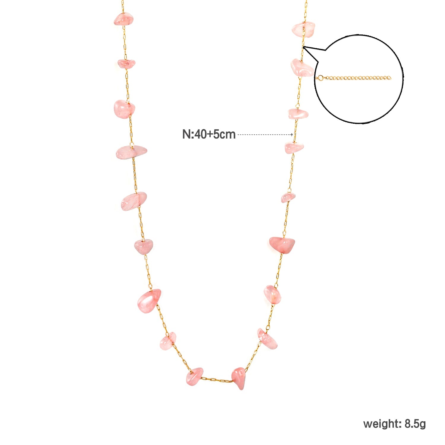 Gouden edelsteen kruisketting