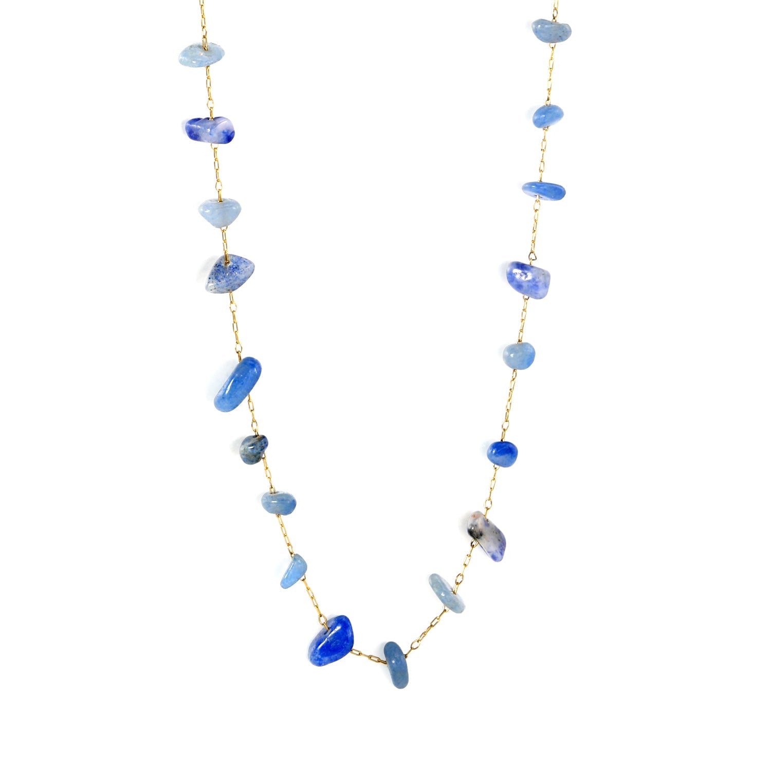 Gouden edelsteen kruisketting