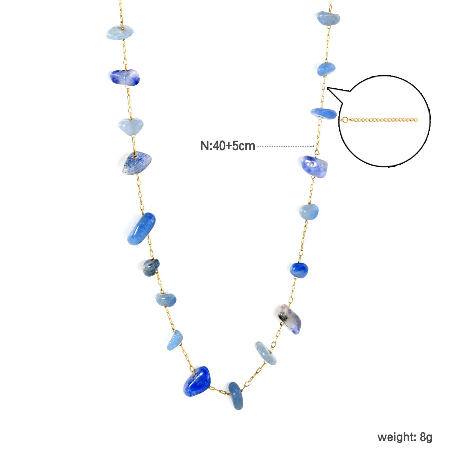 Gouden edelsteen kruisketting