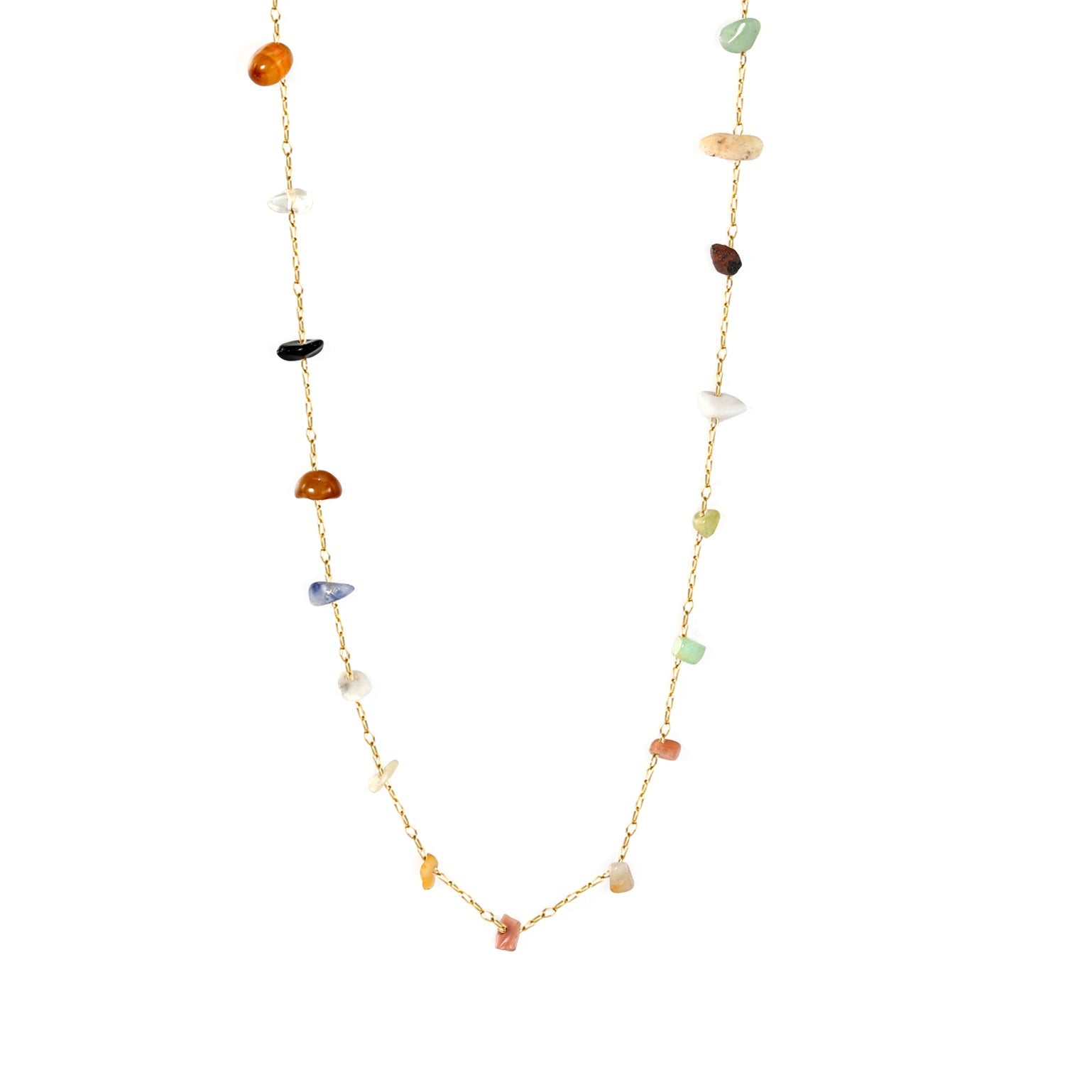 Gouden edelsteen kruisketting