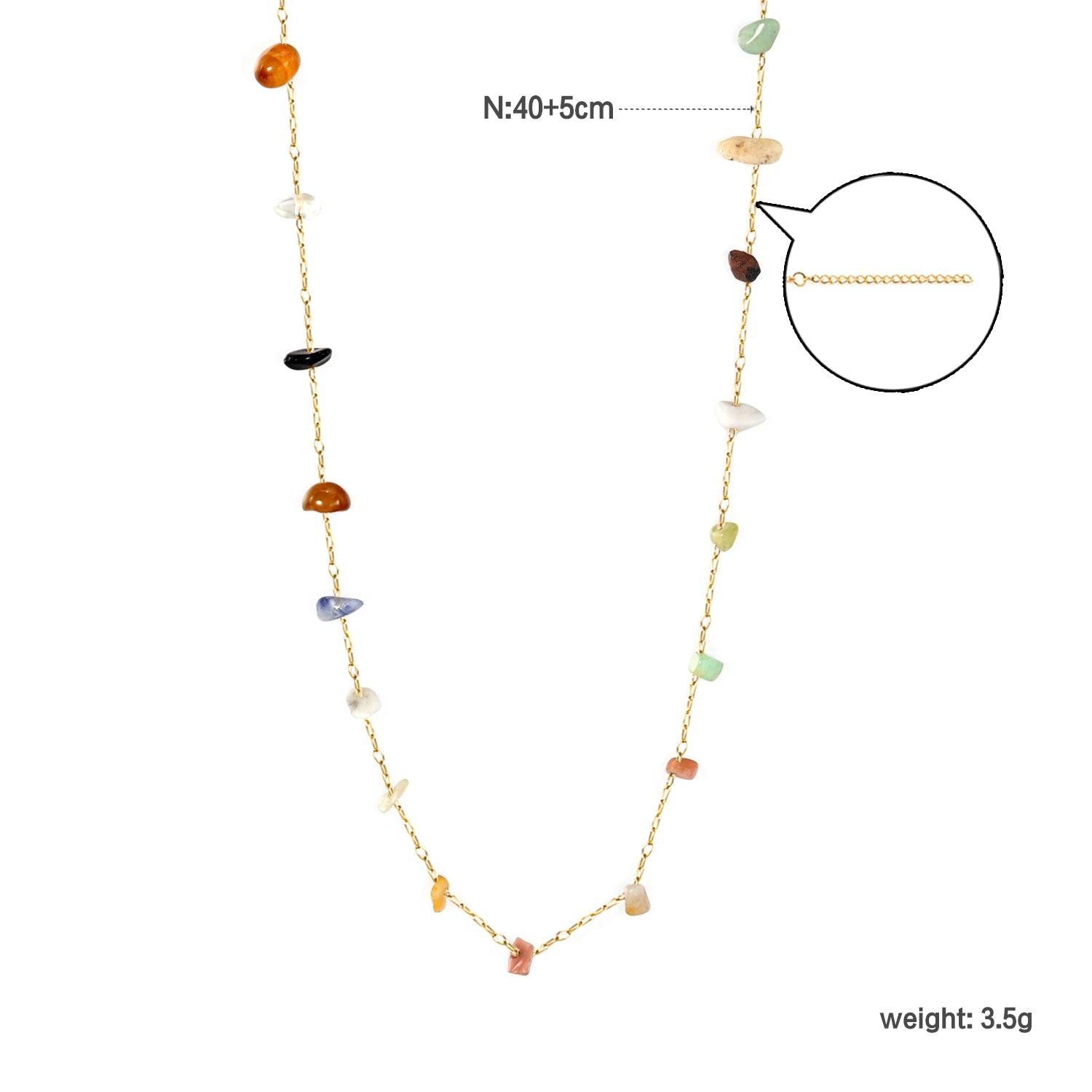 Gouden edelsteen kruisketting