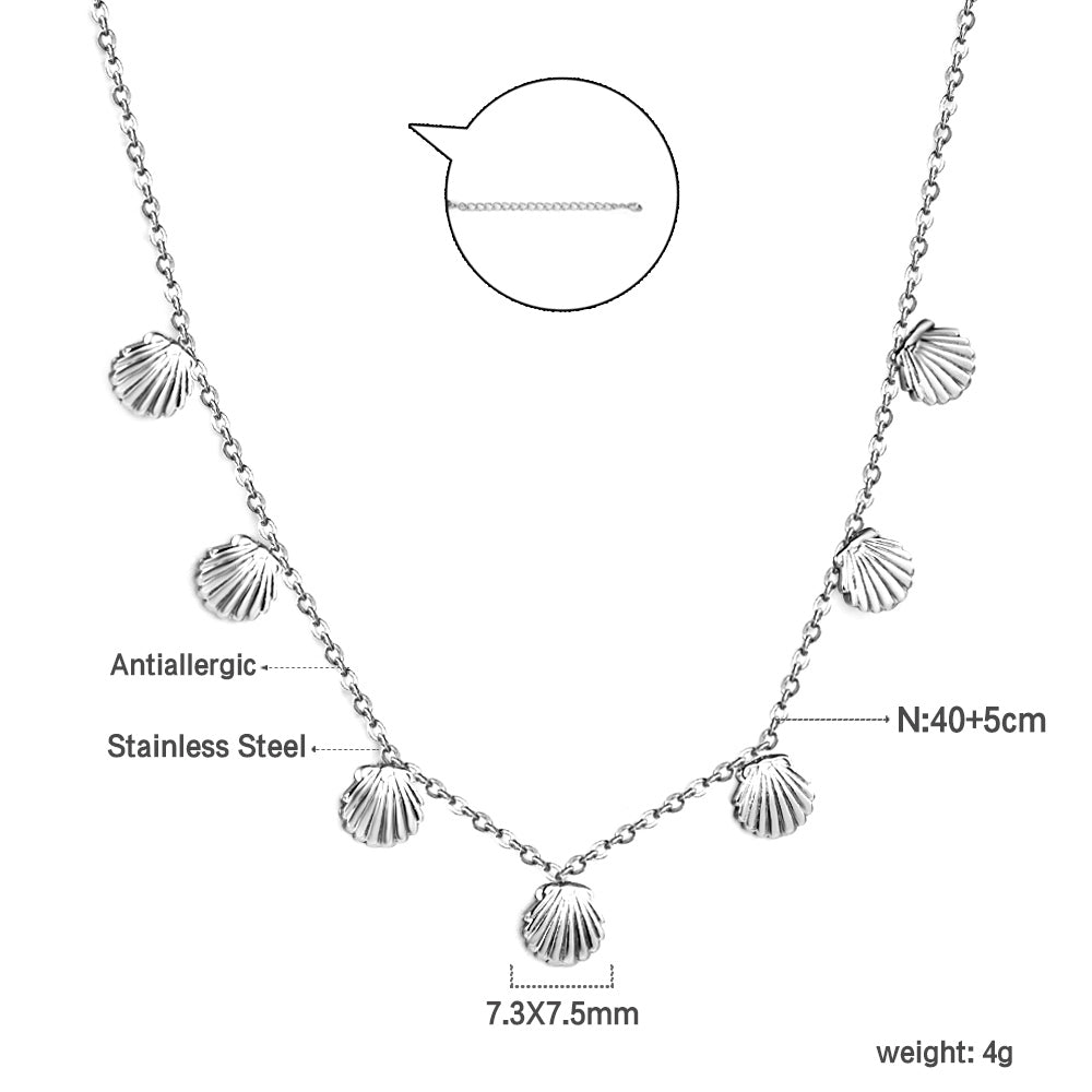 Ensemble de colliers à breloques – Coquillage, cerise, couronne et libellule