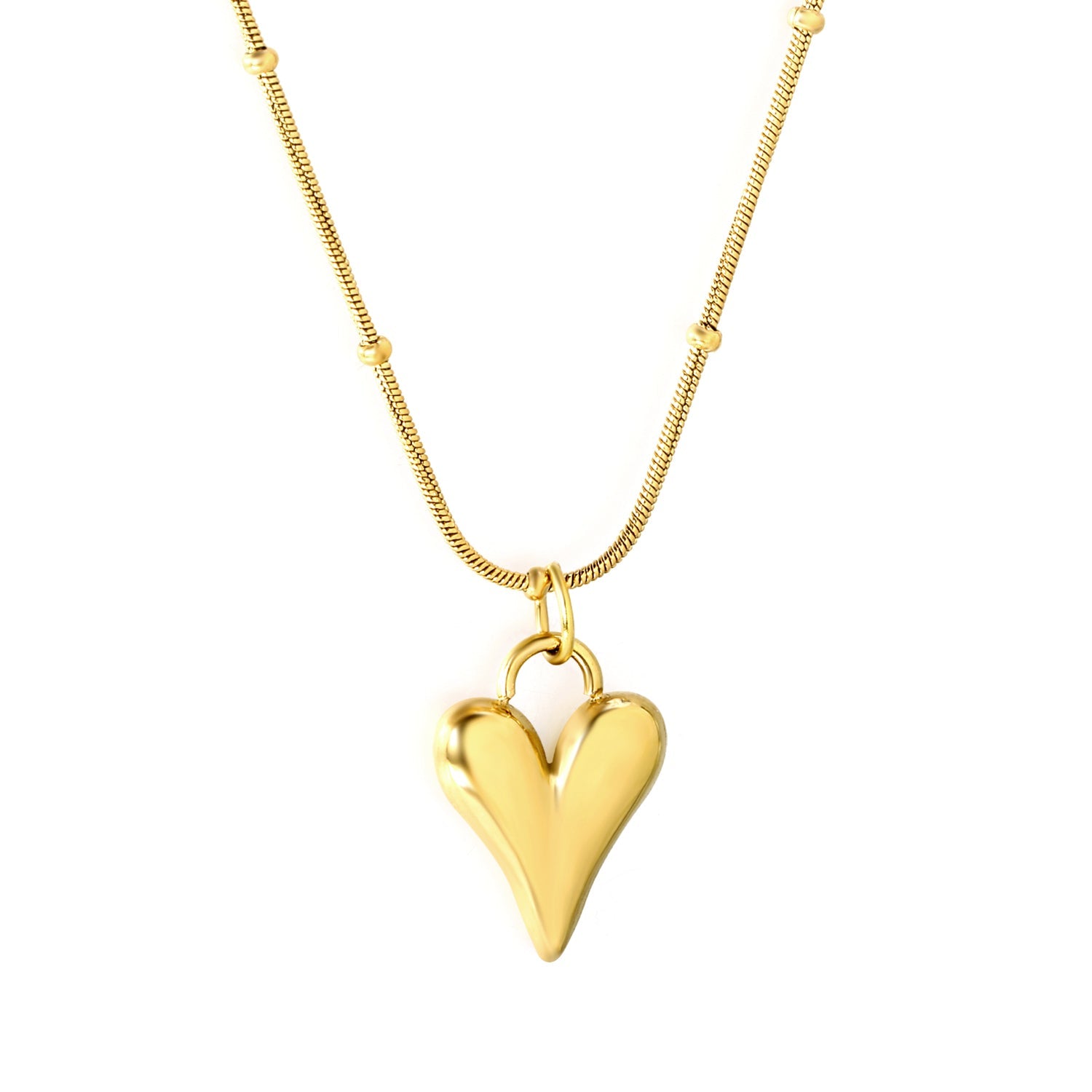 Stainless Steel Pointed Heart Pendant Necklace