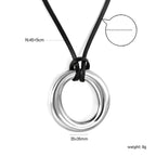 Holle cirkel hanger leren band ketting