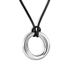 Holle cirkel hanger leren band ketting