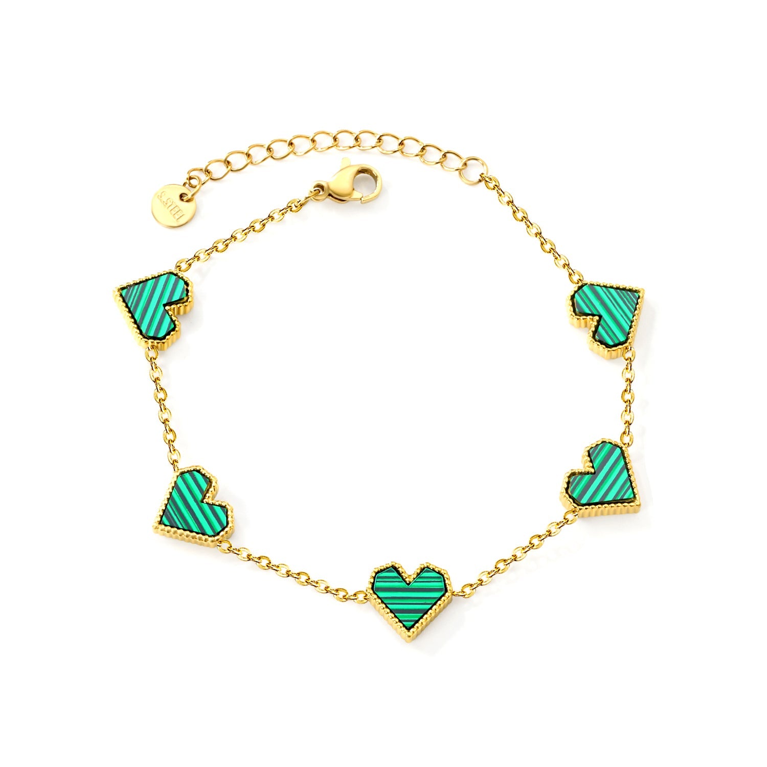 Hartvormige armband van acryl en schelp