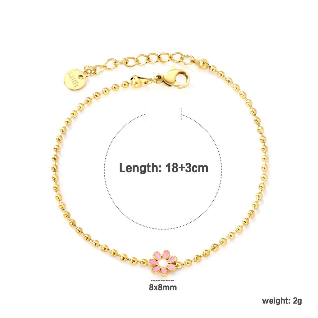 Zes-bloemblaadjes bloem olie druppel armband