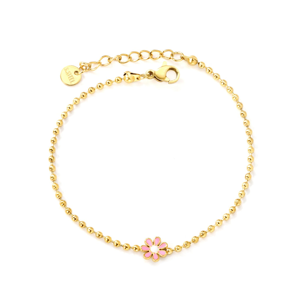 Zes-bloemblaadjes bloem olie druppel armband