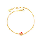 Zes-bloemblaadjes bloem olie druppel armband