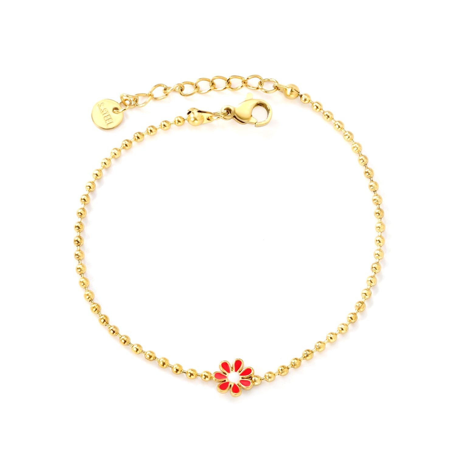 Zes-bloemblaadjes bloem olie druppel armband