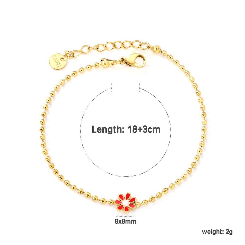 Zes-bloemblaadjes bloem olie druppel armband