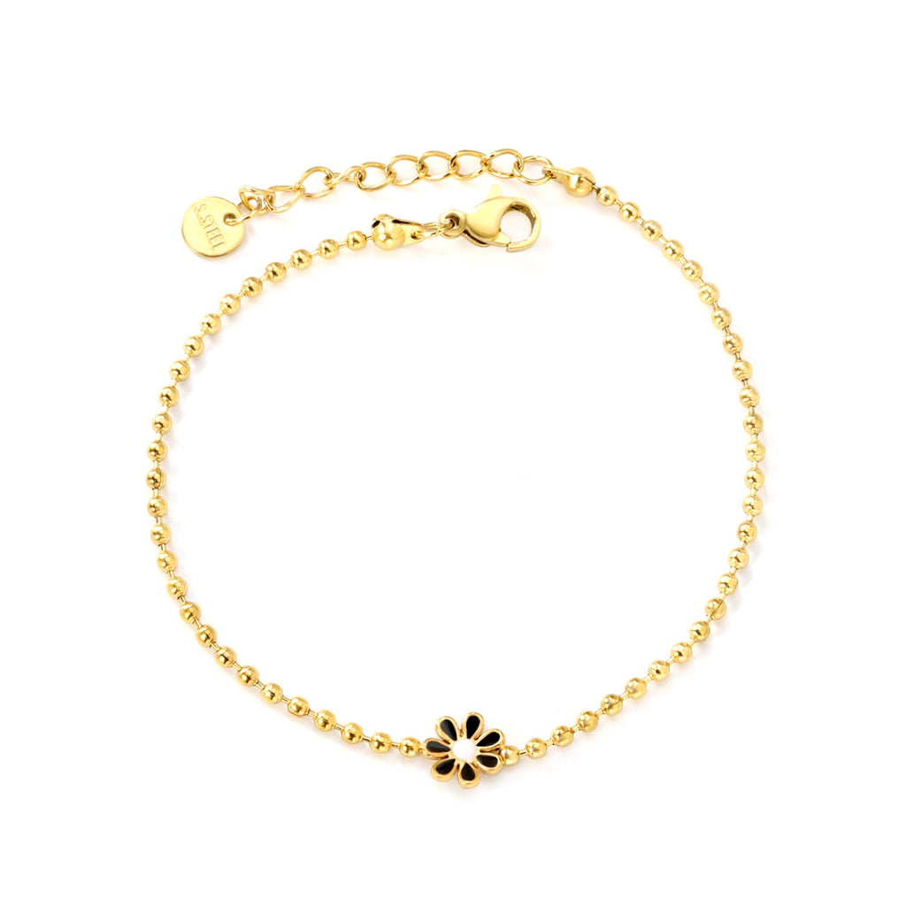 Zes-bloemblaadjes bloem olie druppel armband