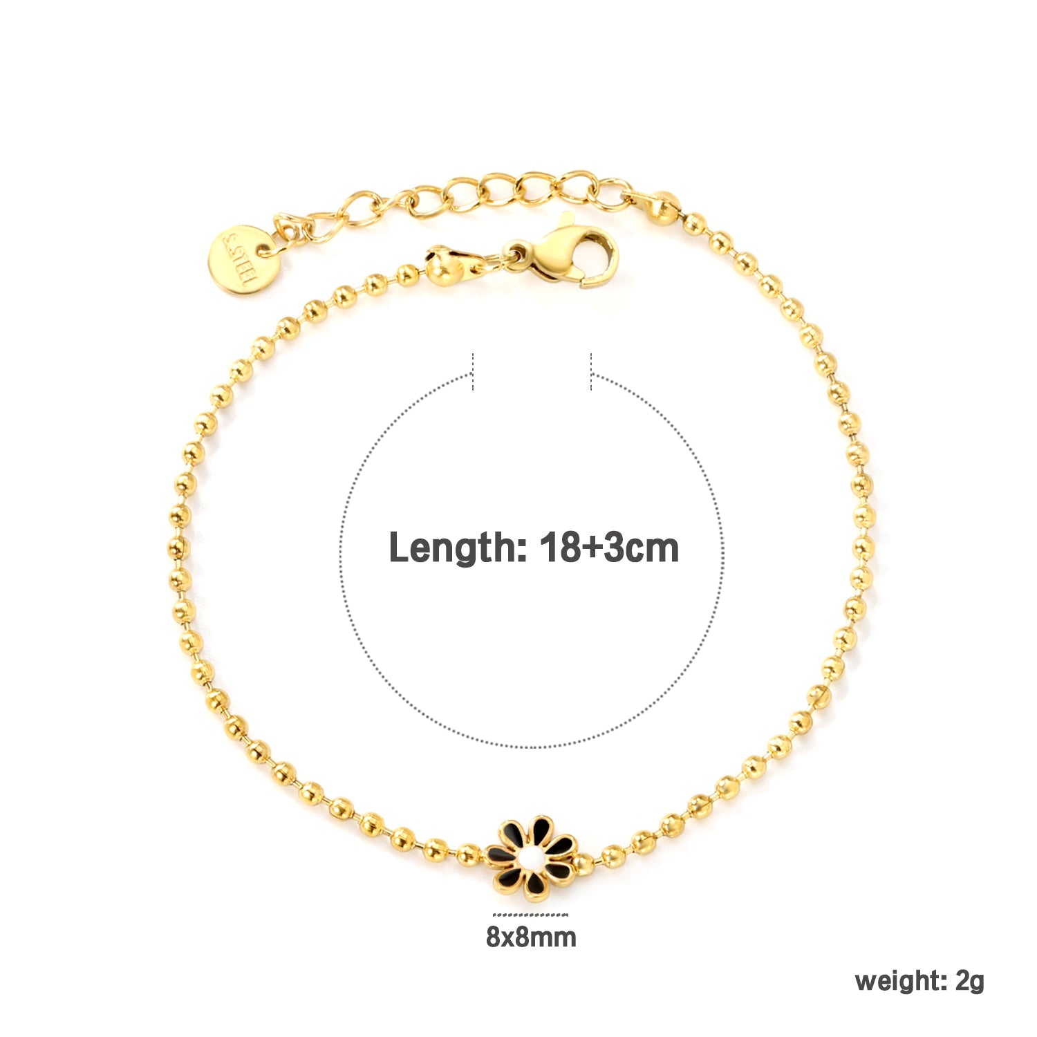 Zes-bloemblaadjes bloem olie druppel armband