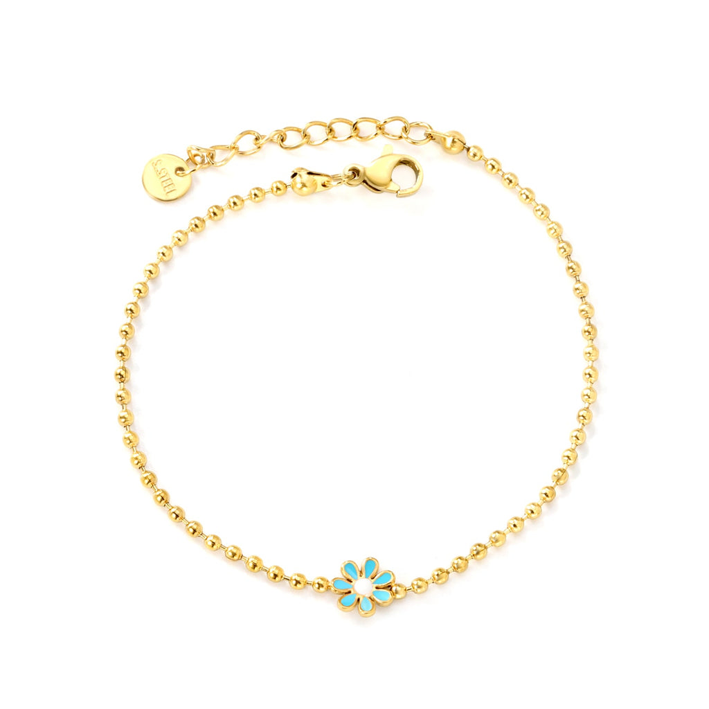 Zes-bloemblaadjes bloem olie druppel armband