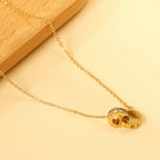 Dubbele cirkel diamant &amp; Romeinse cijfers ketting