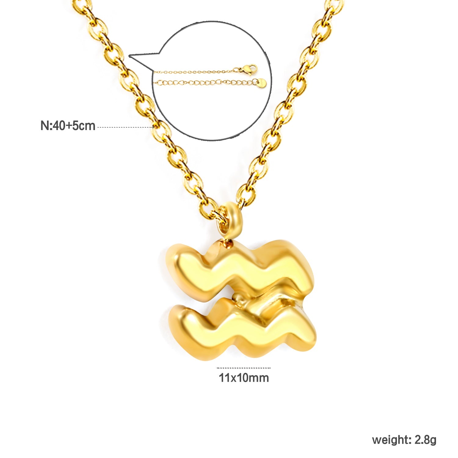 Zodiac Bubble Constellation Hanger Ketting – Gouden Ketting