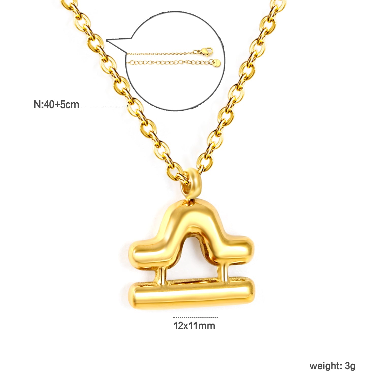 Zodiac Bubble Constellation Hanger Ketting – Gouden Ketting