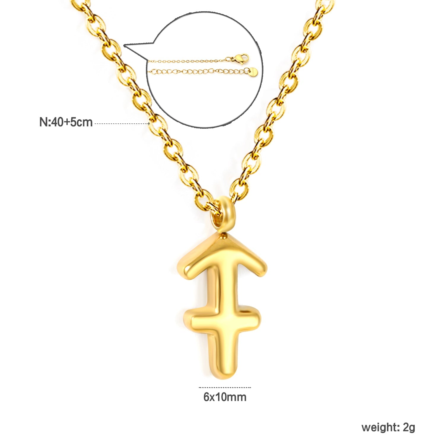 Zodiac Bubble Constellation Hanger Ketting – Gouden Ketting