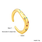 Multi-Color Flower Open Ring