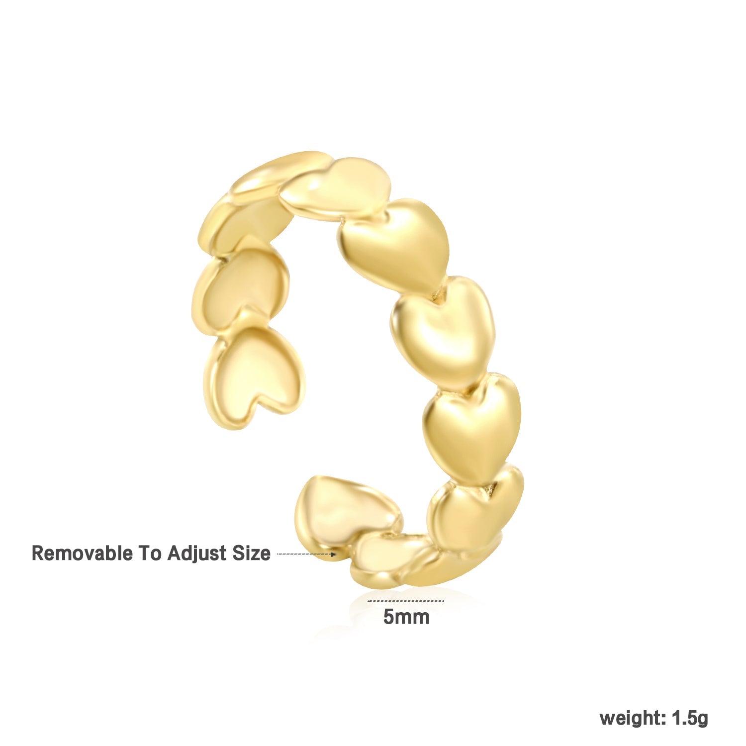 Dramatische gouden open ring