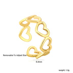 Vintage Matte Golden Adjustable Ring