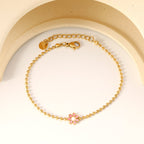 Zes-bloemblaadjes bloem olie druppel armband