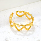 Vintage Matte Golden Adjustable Ring