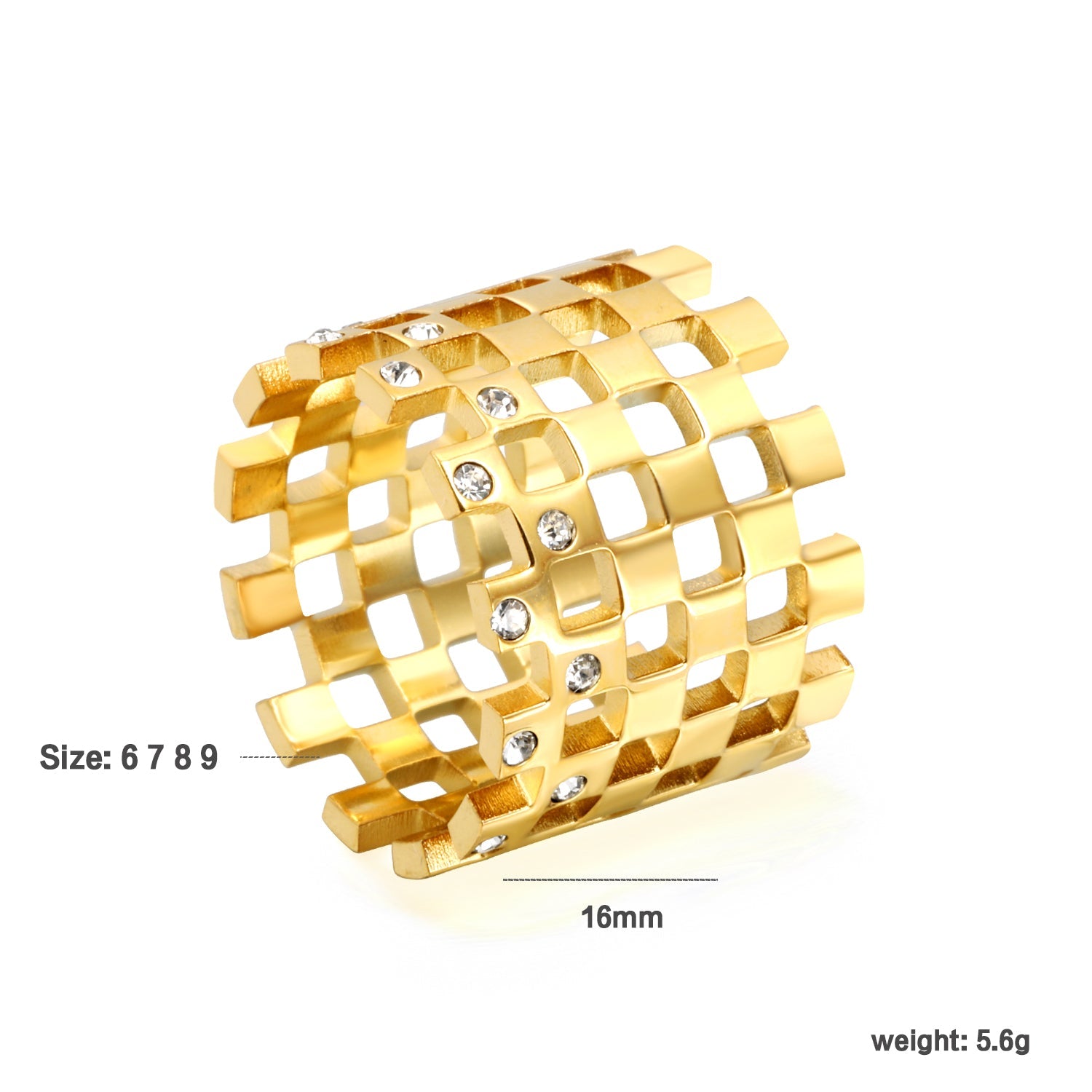 Ring met dunne, overdreven index en diamant