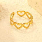Vintage Matte Golden Adjustable Ring