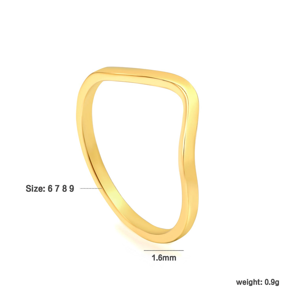 Gebogen, puntige ring van roestvrij staal