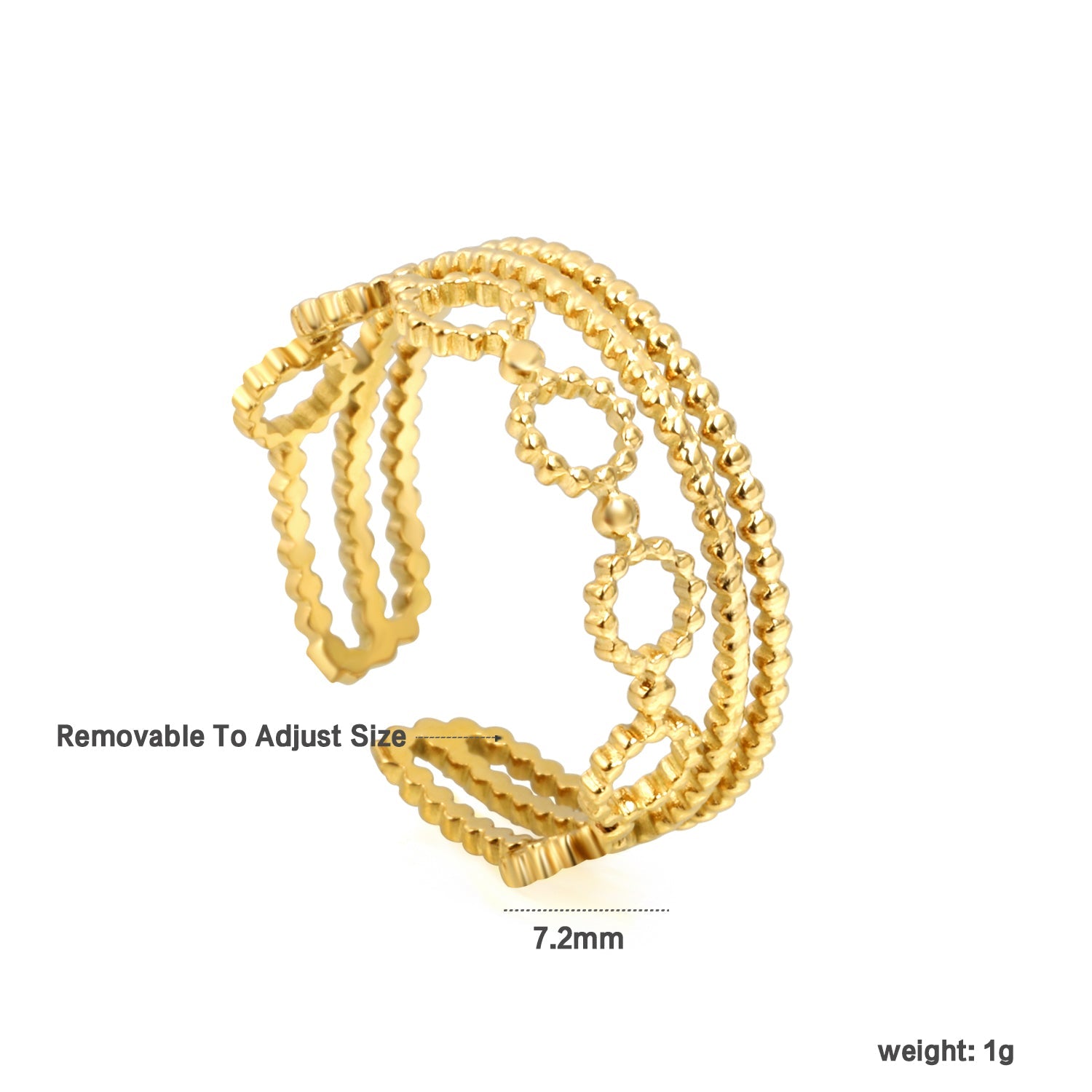 RVS Wispy Triple Opening Ring