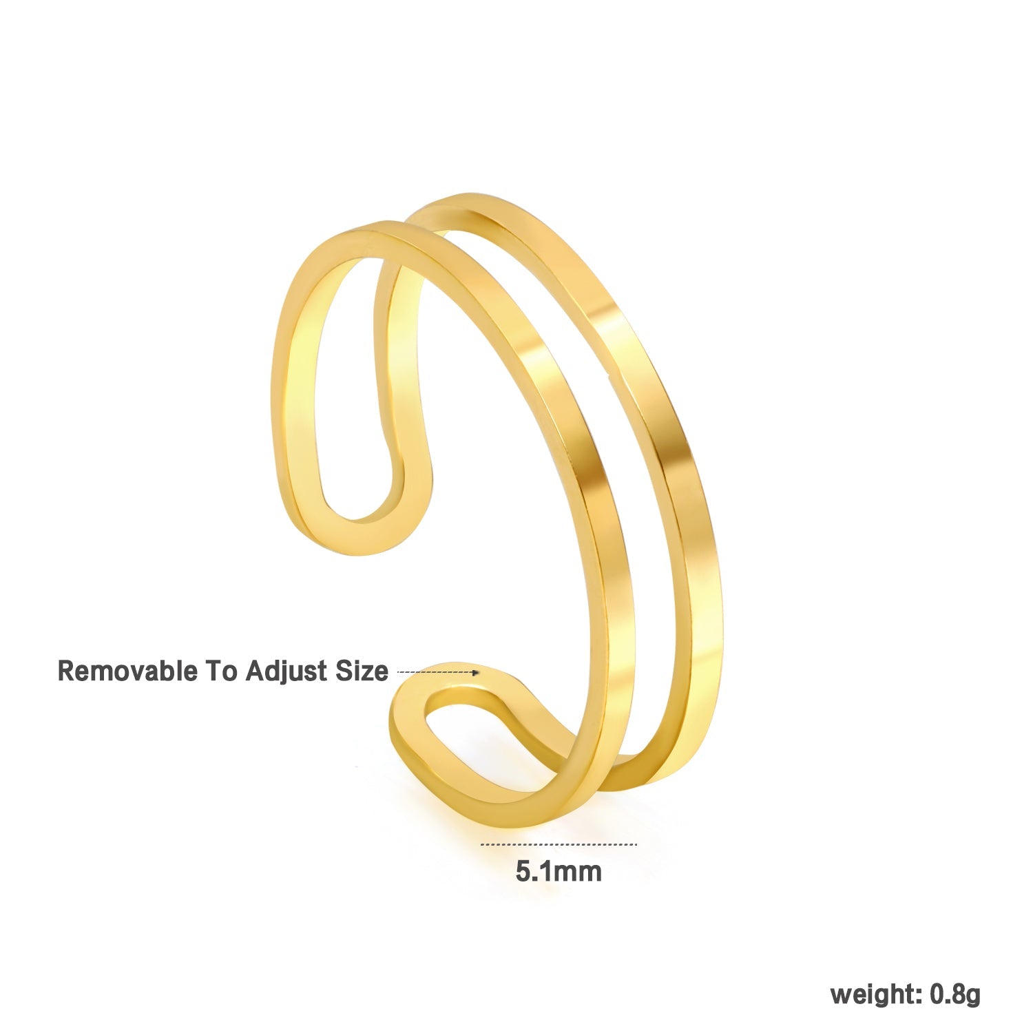 Dubbellaagse ring van roestvrij staal