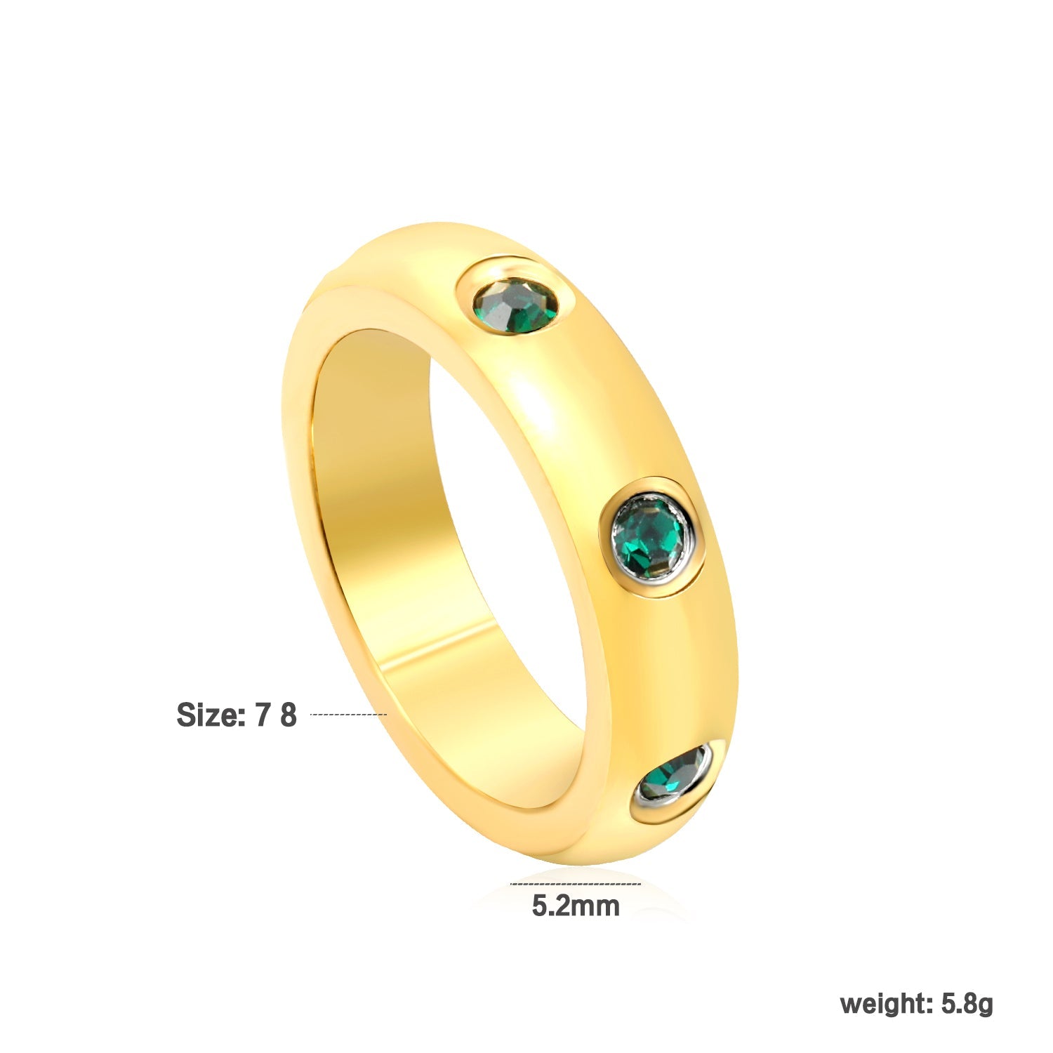 Solitaire ring met groene diamanten