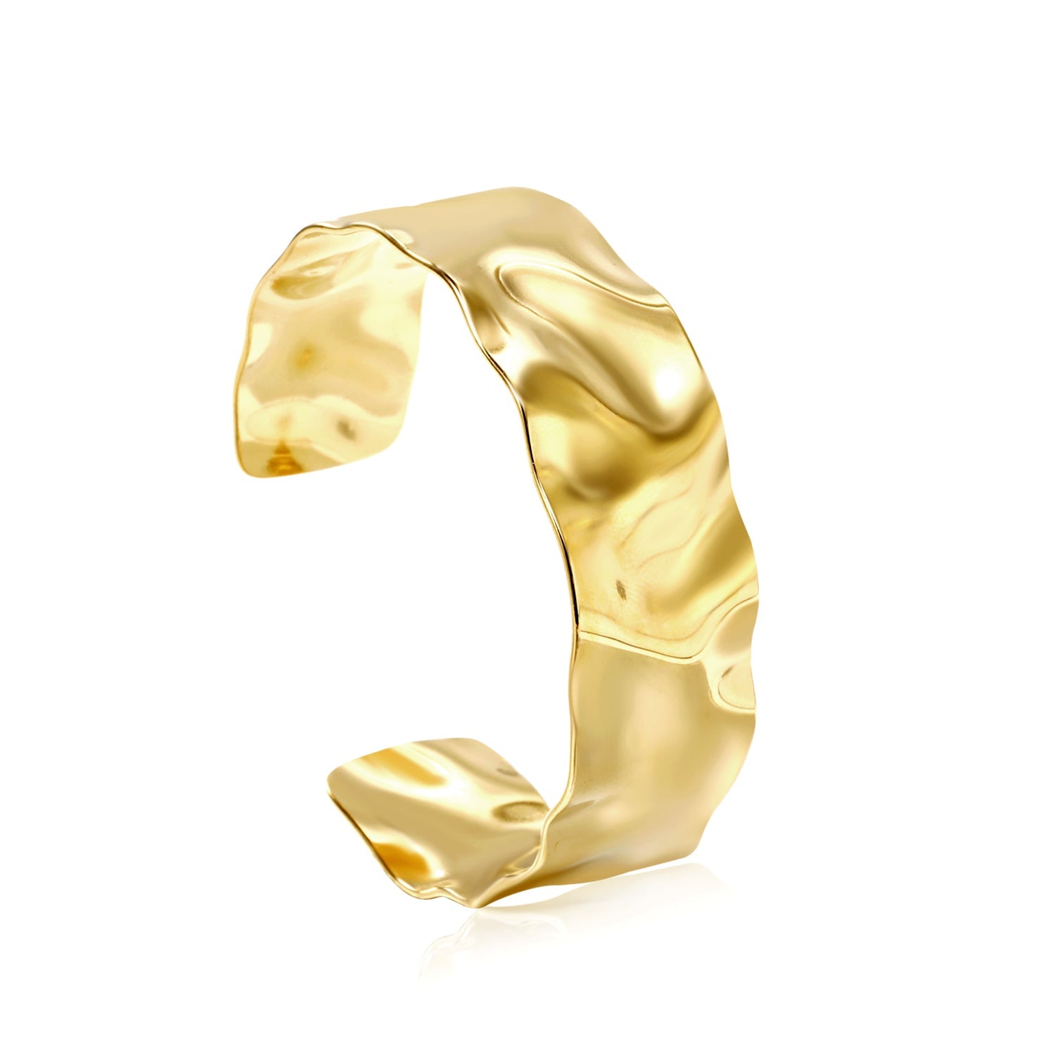 Wijd open zachte armband goud