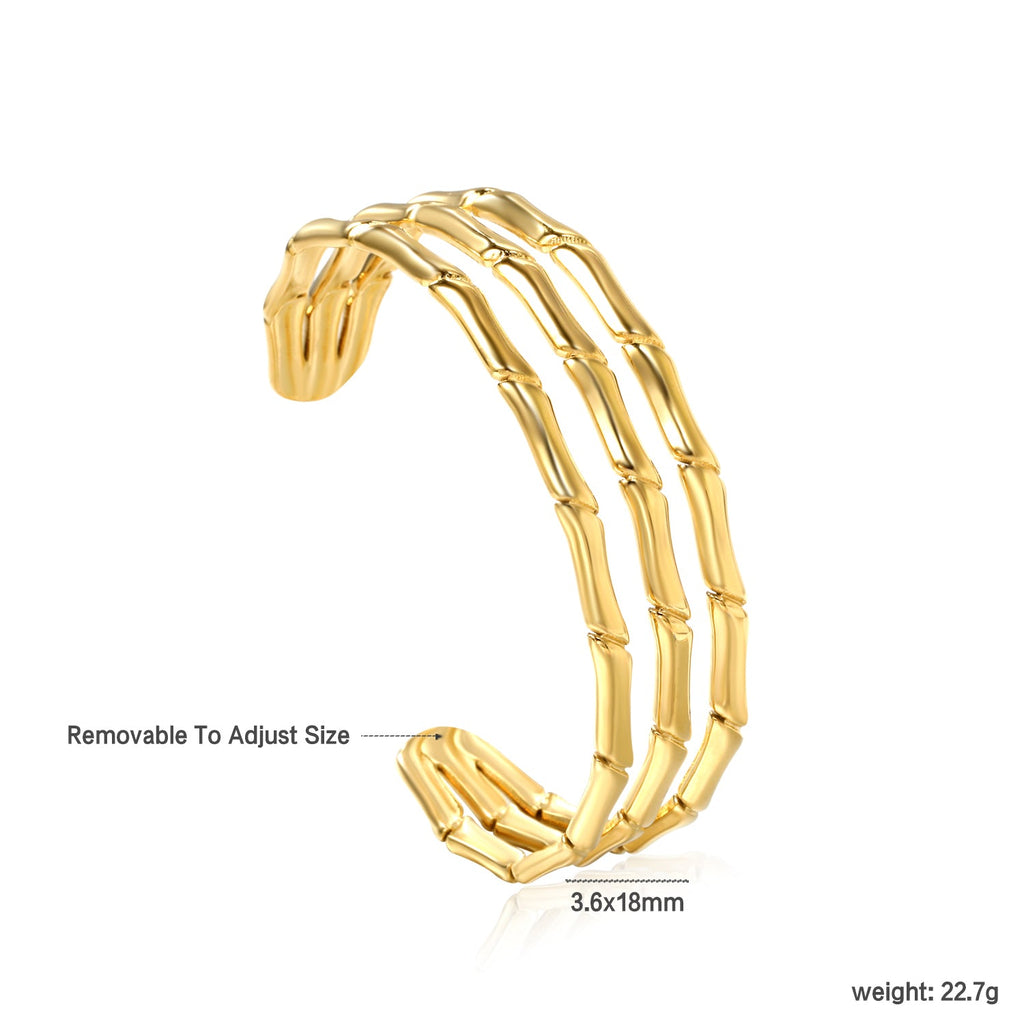 Bracelet souple grand ouvert en or