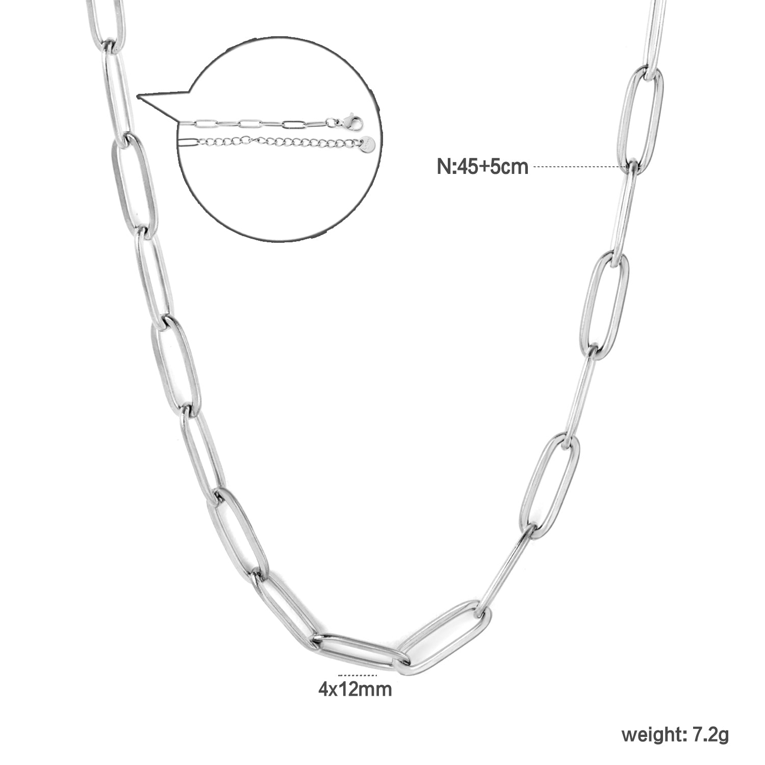 Ronde staart hanger ketting