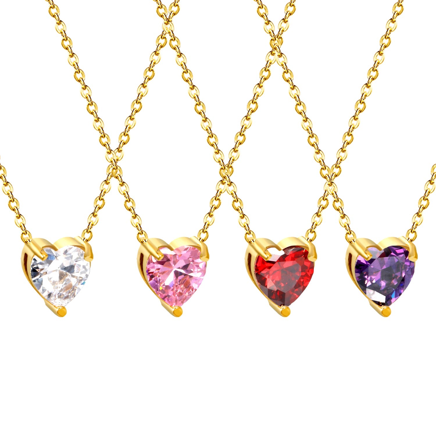 Hartvormige zirkoon hanger ketting