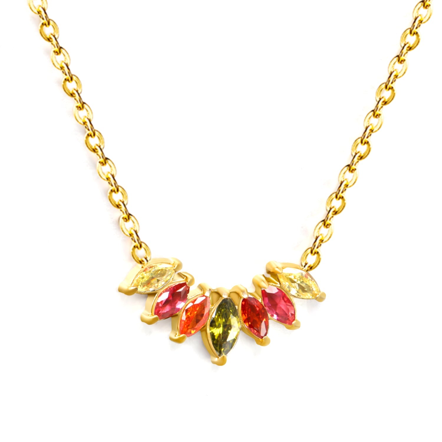 Ketting met diamanten en zirkonium hanger