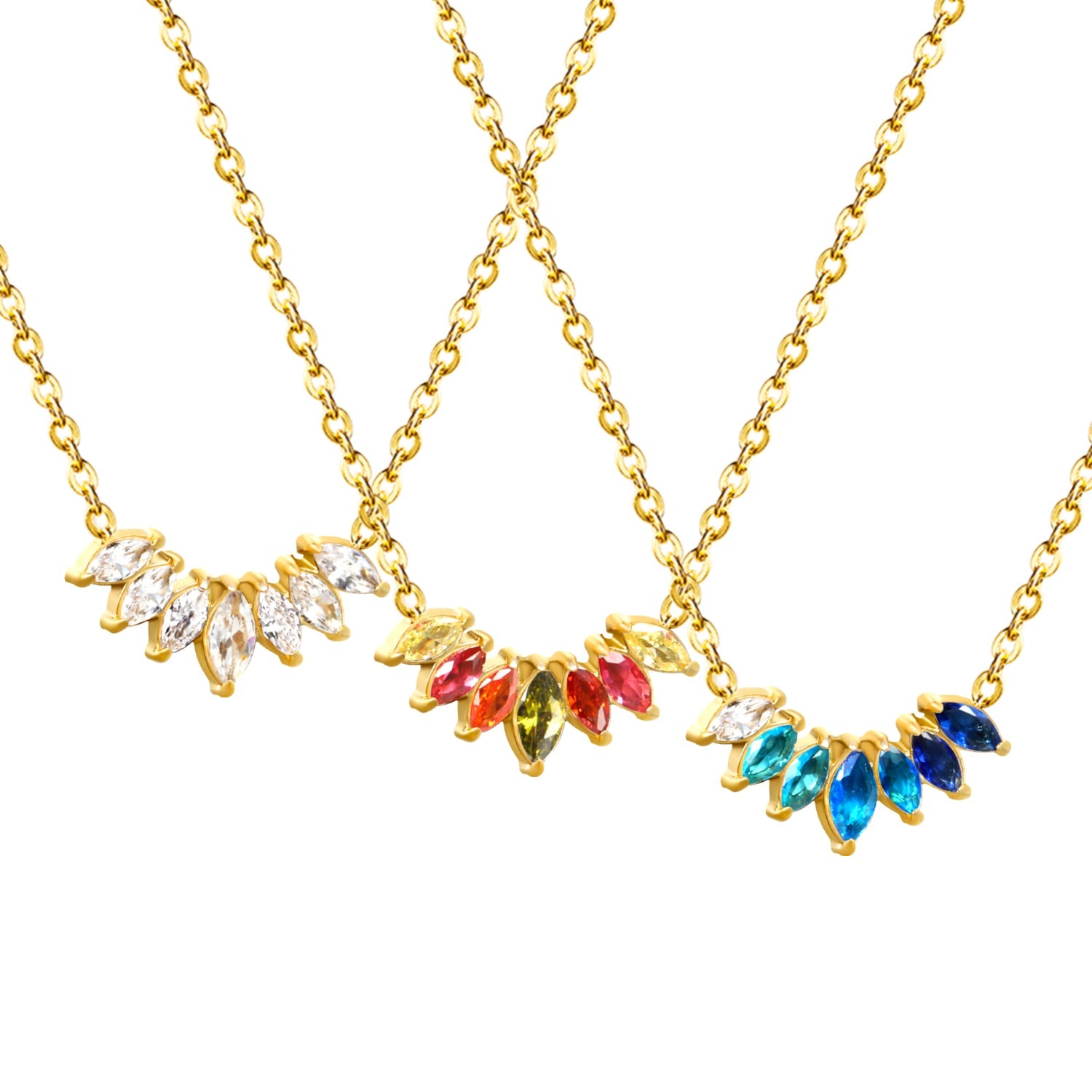 Ketting met diamanten en zirkonium hanger