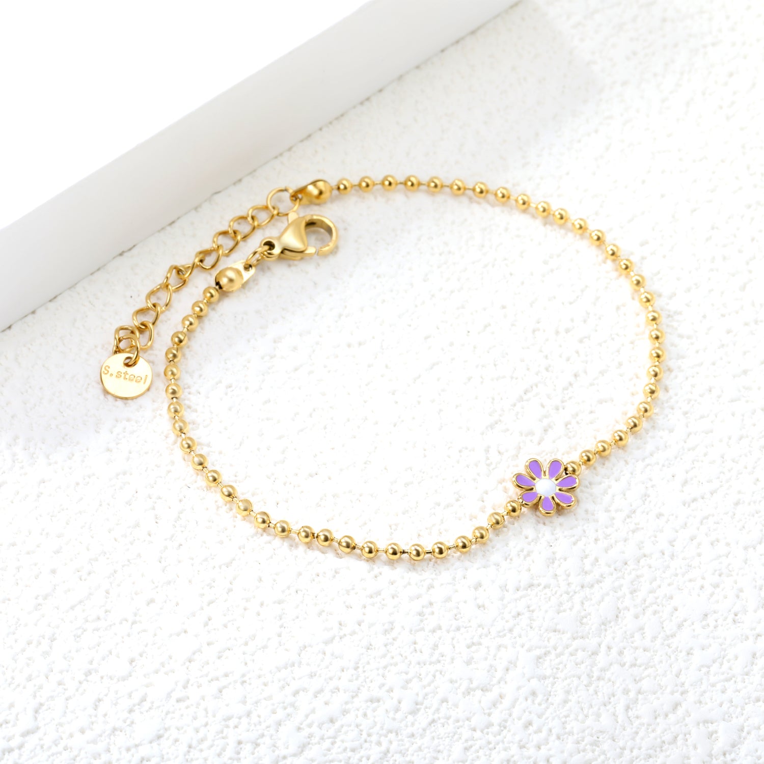 Zes-bloemblaadjes bloem olie druppel armband