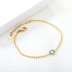 Zes-bloemblaadjes bloem olie druppel armband