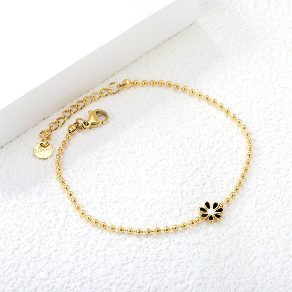 Zes-bloemblaadjes bloem olie druppel armband