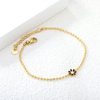 Zes-bloemblaadjes bloem olie druppel armband