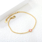 Zes-bloemblaadjes bloem olie druppel armband