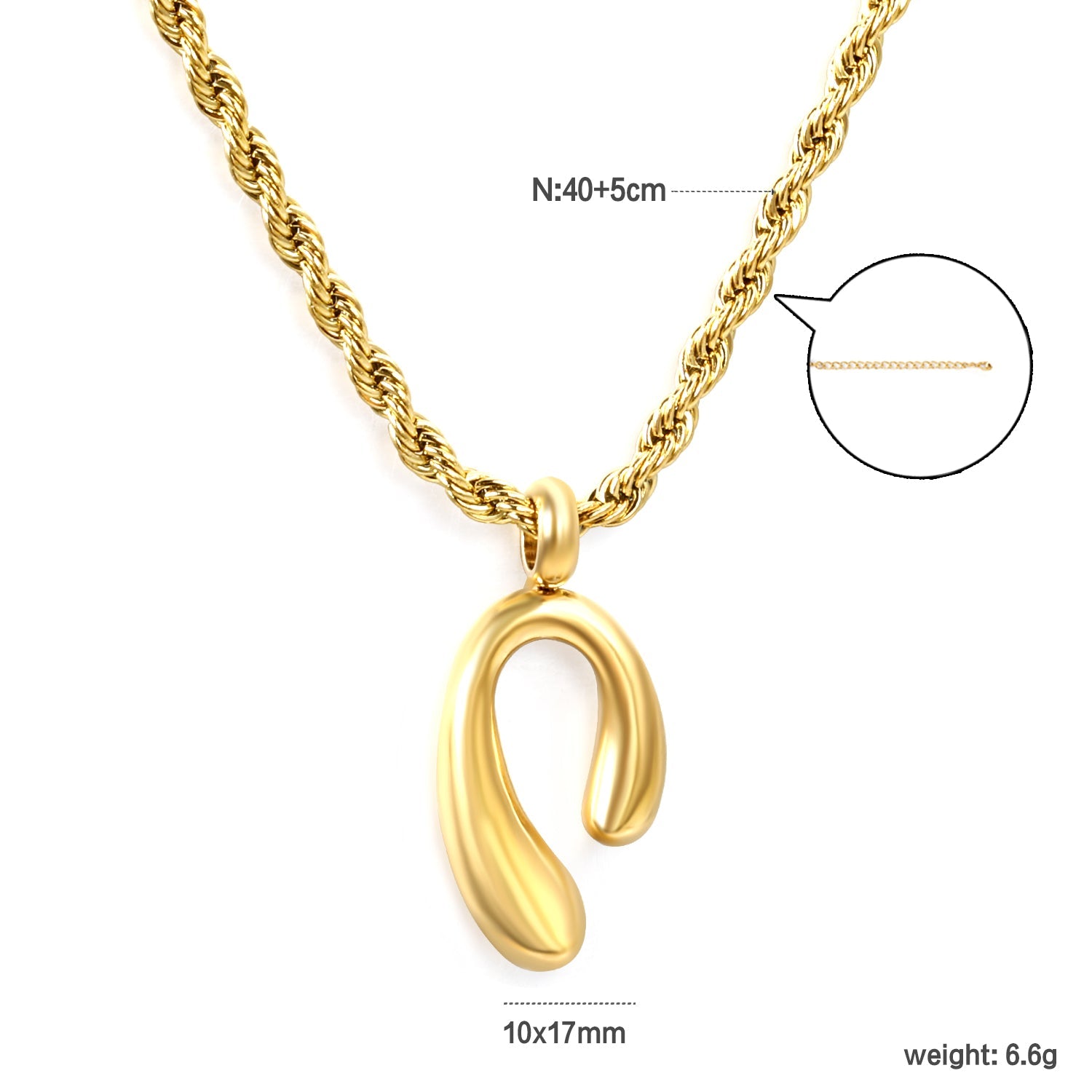 Lange en korte N-vormige hangerketting