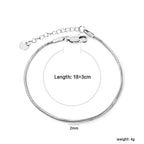 Bracelet chaîne en os de serpent carré