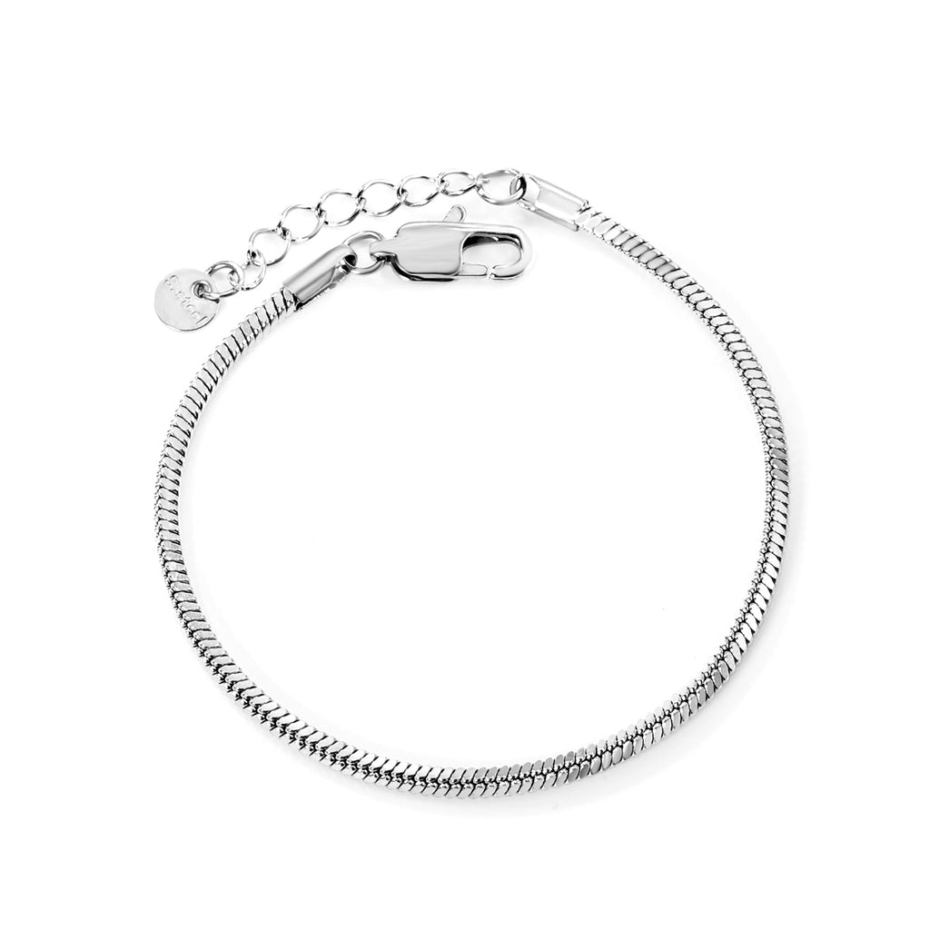 Bracelet chaîne en os de serpent carré