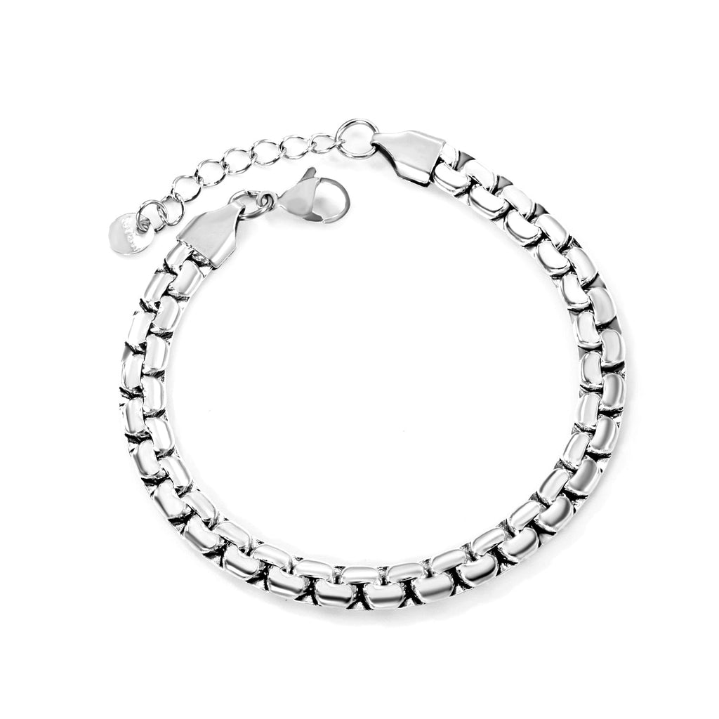 Bracelet chaîne de perles aplaties