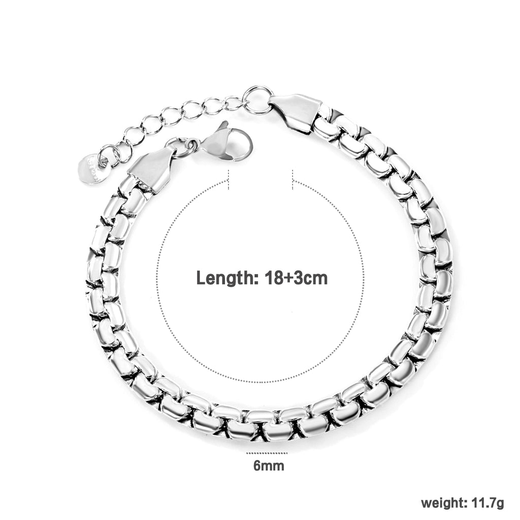 Bracelet chaîne de perles aplaties