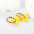 Dikke ovale en hars hartvormige oorbellen